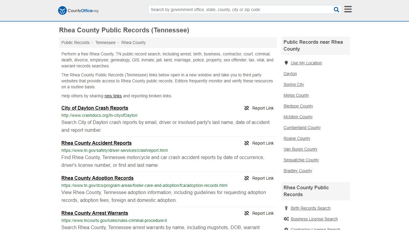 Public Records - Rhea County, TN (Business, Criminal, GIS ...